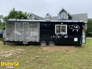 2008 8.5' x 15' Barbecue Kitchen Food Concession Trailer w/ 13' Porch & Bathroom