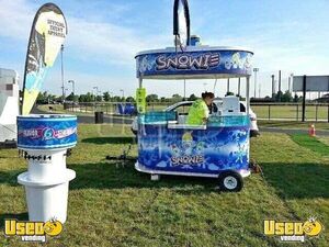 Ready to Roll Snowie 5' x 8' Shaved Ice Concession Trailer + Snowie Kiosk & 2 Flavor Stations