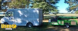 GMC P35 18' Step Van Food Truck with Custom Built Barbecue Trailer