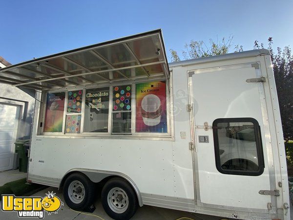 Used 2009 - 7.5' x 16' Wells Cargo Ice Cream Concession Trailer