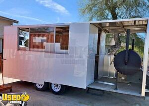 Ready-to-Complete 7.5' x 20' Barbecue Food Concession Trailer with Porch