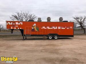 Massive 35' Gooseneck Mobile Kitchen Street Food Concession Vending Trailer