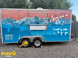 2022 7' x 16' Kitchen Food Concession Trailer with Fire Suppression System