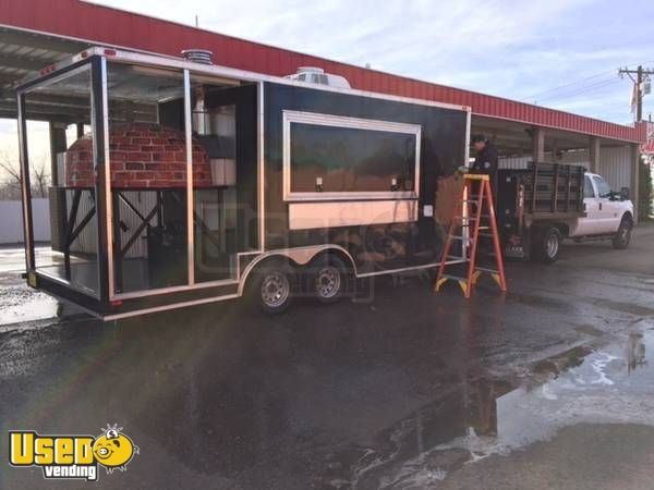 8' x 16' Brick Oven Concession Trailer with Porch