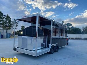 Brand New 2020 20' Brick Oven Wood-Fired Pizza Concession Trailer with 6' Porch