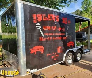 Lark 8' x 16' Barbecue Concession Trailer with Porch / Mobile BBQ Unit