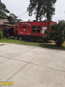 2018 8.5' x 26' Barbecue Food Trailer with Porch and Bathroom