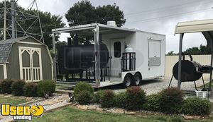 2018 8.6' x 22' Mobile Kitchen Barbecue Concession Trailer with a 10' Porch