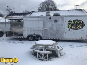 2008 Wells Cargo 8.5' x 32' Barbecue Concession Trailer with Porch