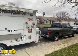 2018 8' x 16' Concession Food Trailer Mobile Kitchen Unit w/ 2002 Ram Truck