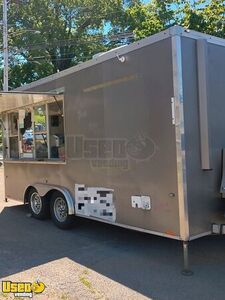 2015 8' x 16' Barbecue Kitchen Food Concession Trailer with Smoker + Pro Fire System