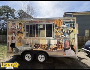 2022 8' x 14' Food Kitchen Concession Trailer Mobile Vending Unit w/ Pro Fire System