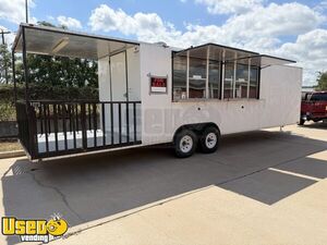 2022 8' x 28' Pizza Food Concession Trailer Mobile Vending Unit w/ Porch + Pro Fire System